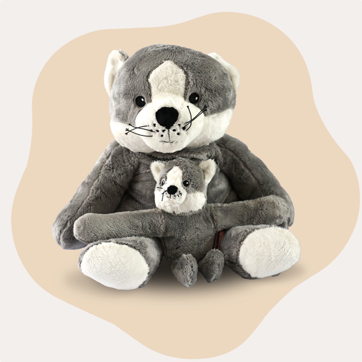 Lotgenootje Verzwaringsknuffel Kat + Mini Kat - Verzwaarde Knuffel - Weighted Stuffed Animal - Sensorisch Speelgoed - Zware Knuffel Anxiety - Plushie