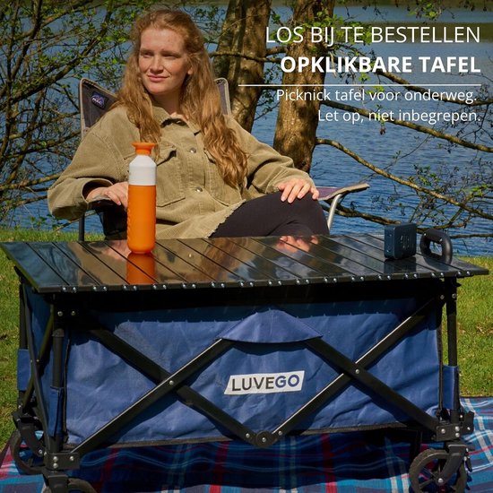 Bolderkar Opvouwbaar - Draagkar Tuinwagen - Spullen Vervoeren - 100KG Draagkracht - 135L - Zwart van Bolderkar Opvouwbaar — afbeelding 4