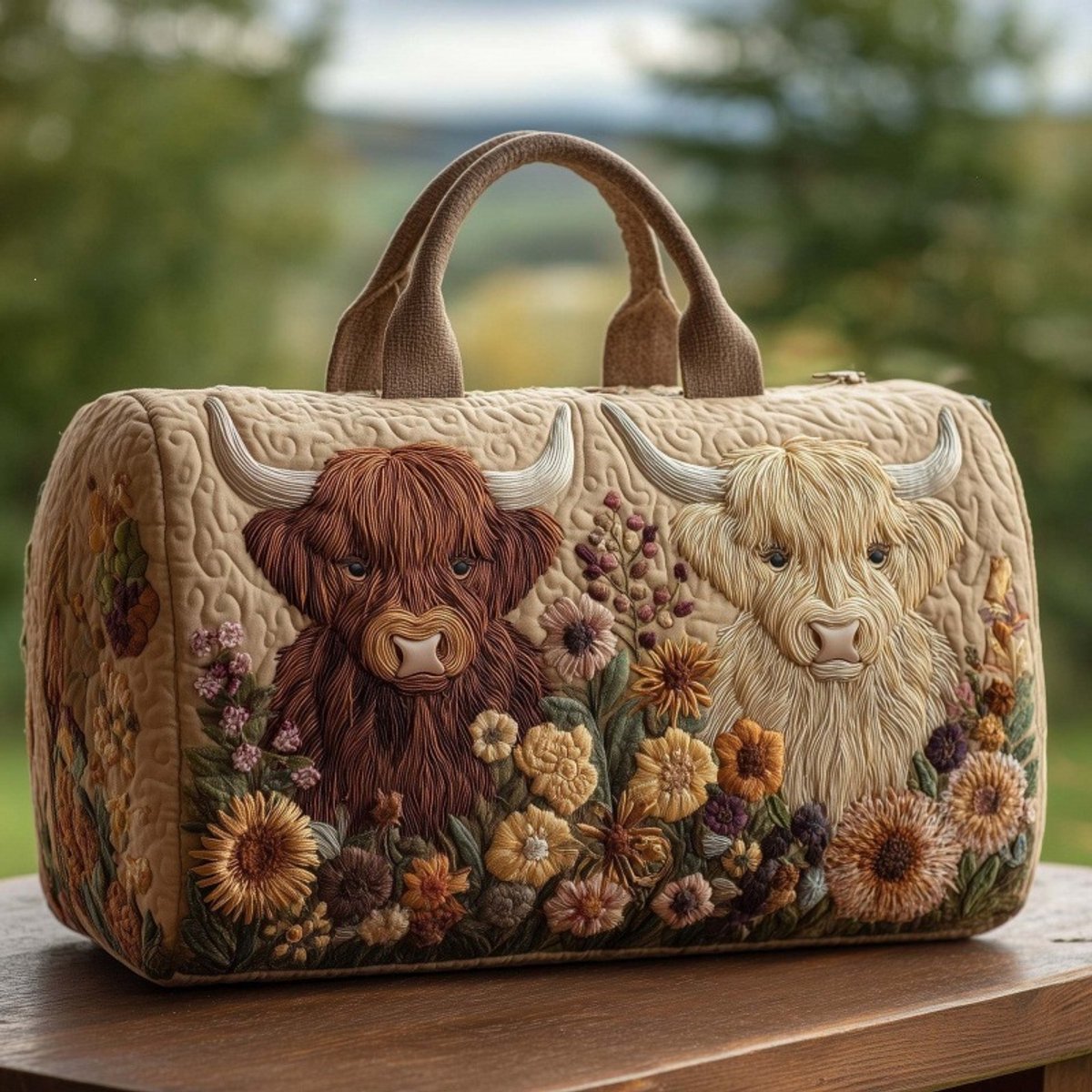 Textielen tas, retro bloemenprint in 3D-stijl, boho-stijl voor reizen en sport, meerkleurig, groot (18 x 9 x 9 inch)，45 modellen