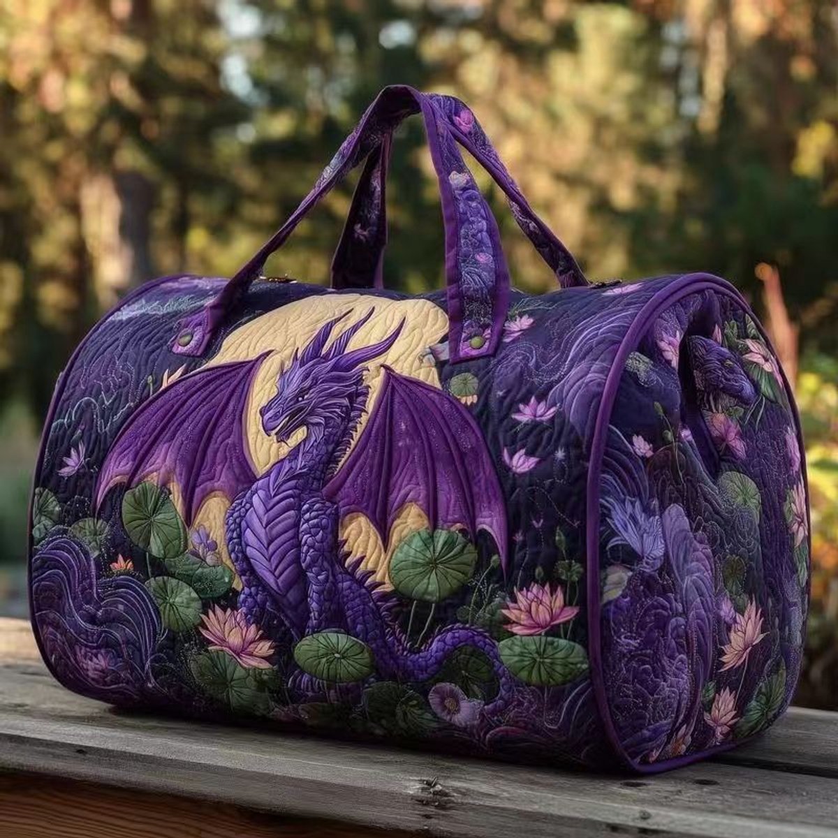 Textielen tas, retro bloemenprint in 3D-stijl, boho-stijl voor reizen en sport, meerkleurig, groot (18 x 9 x 9 inch)，110 modellen