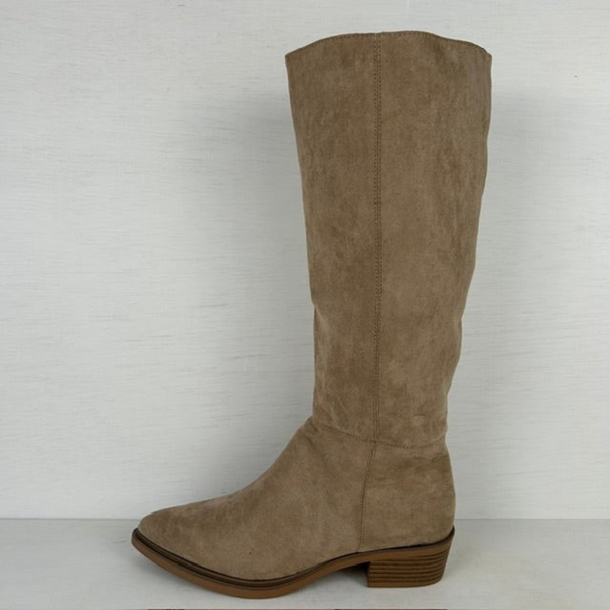 Hoge suèdine cowboylaarzen met lage hak khaki Khaki / 37