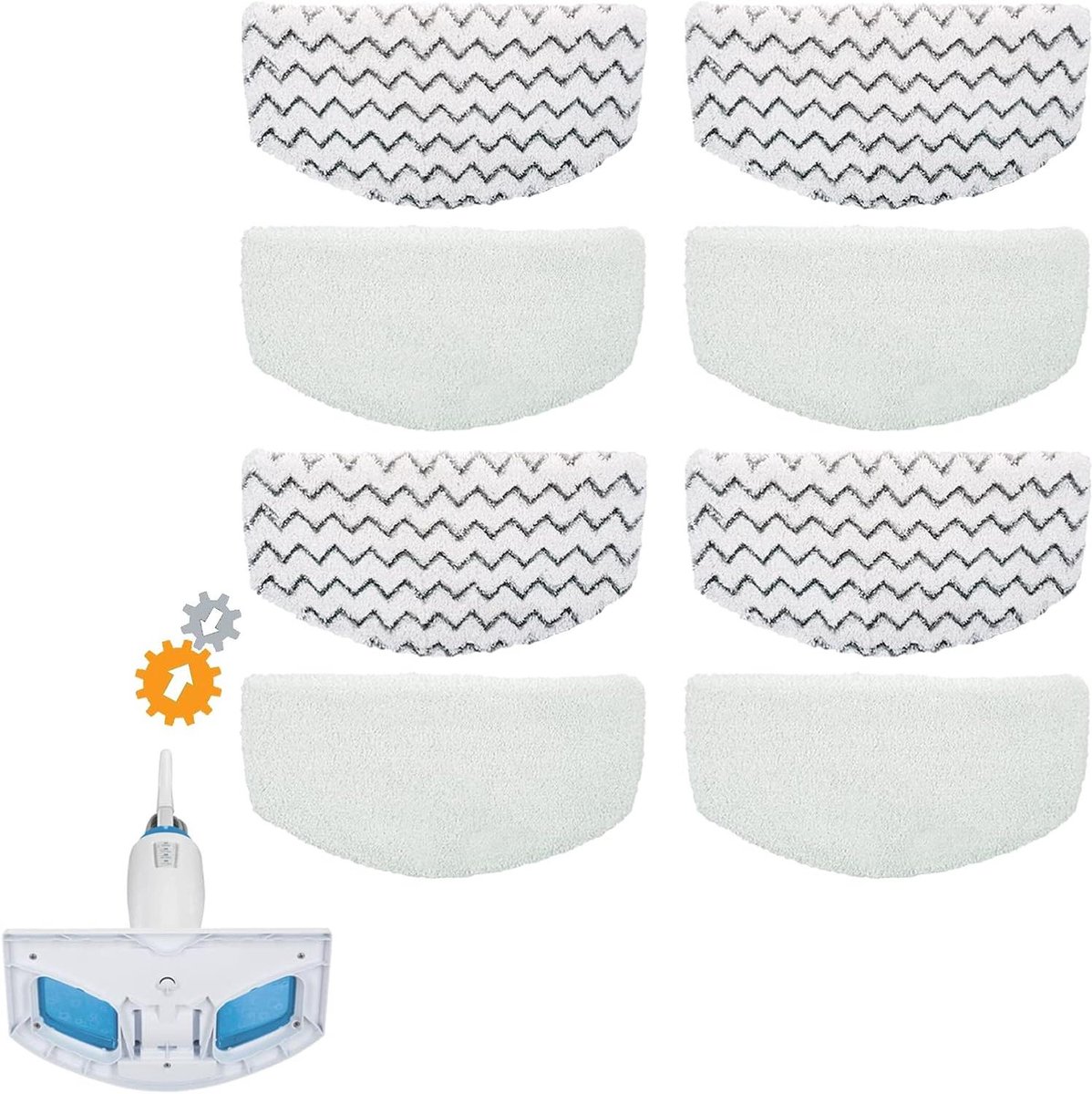 Stoomreiniger Pads - Dweil Pads - Vloeren Reinigen - Dubbele Reiniging - 8 Stuks - Wit