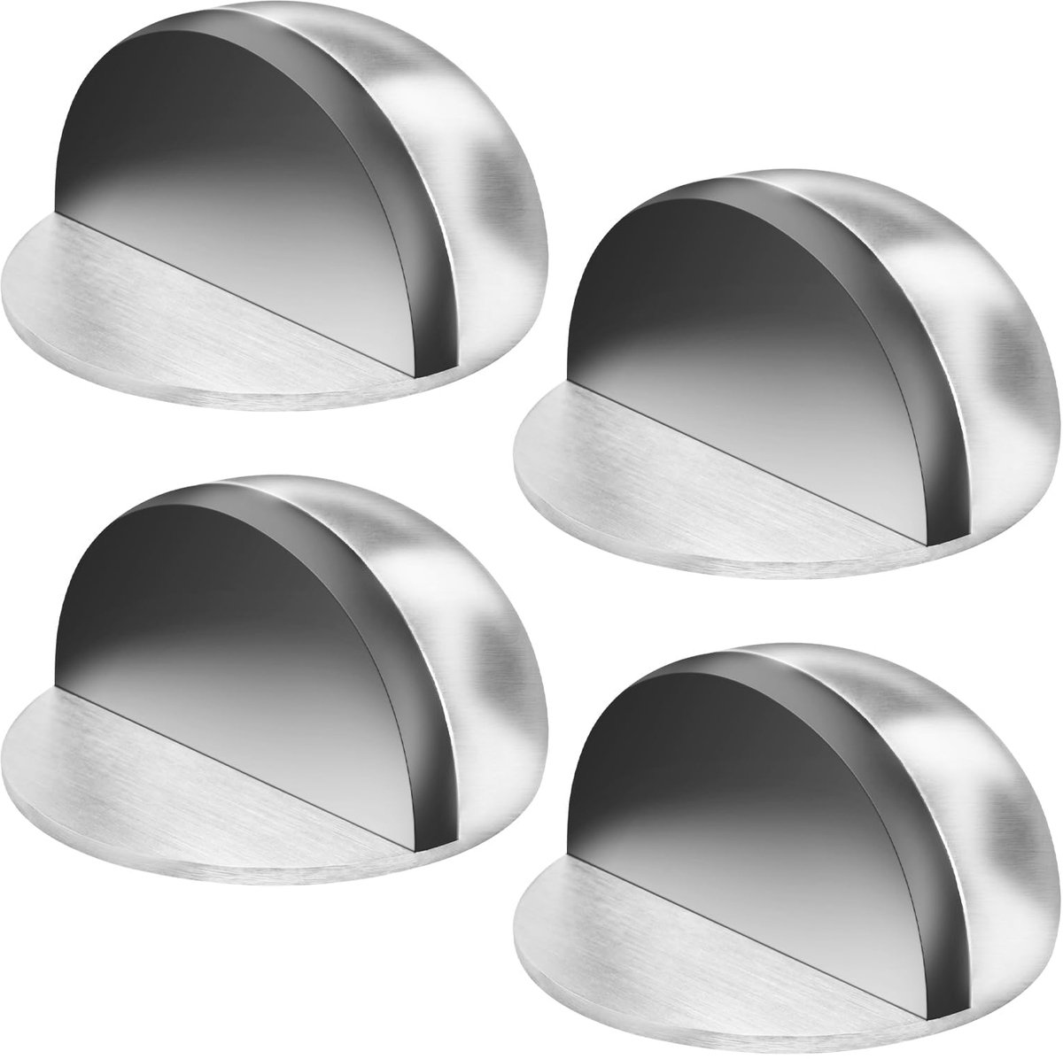 Flintronic Deurstopper, zelfklevend, 4 stuks, roestvrij staal, zelfklevende vloerdeurstopper, deurbuffer voor alle harde vloeren, ter bescherming van muur en meubels
