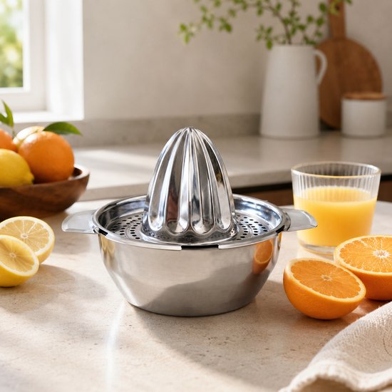 My Green Deal - Sinaasappelpers RVS - Handmatige Citruspers - Fruitpers voor Sinaasappels en Citroen - Juicer van 304 RVS van My Green Deal — afbeelding 5