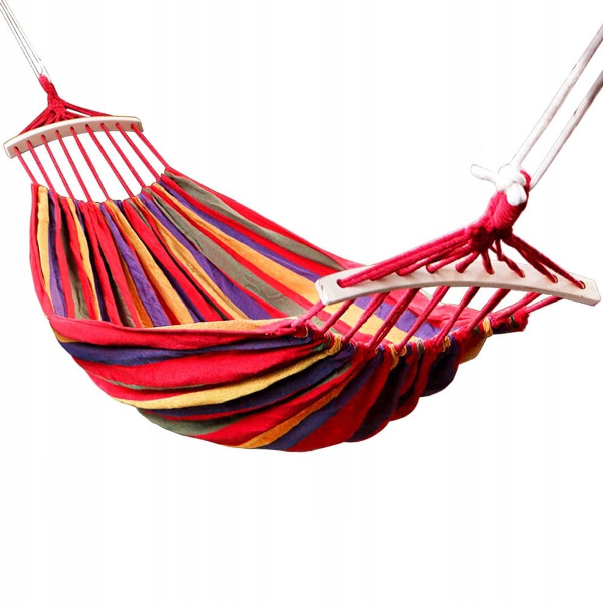 Tweepersoons Tuinhangmat met Houten Standaard - Rood