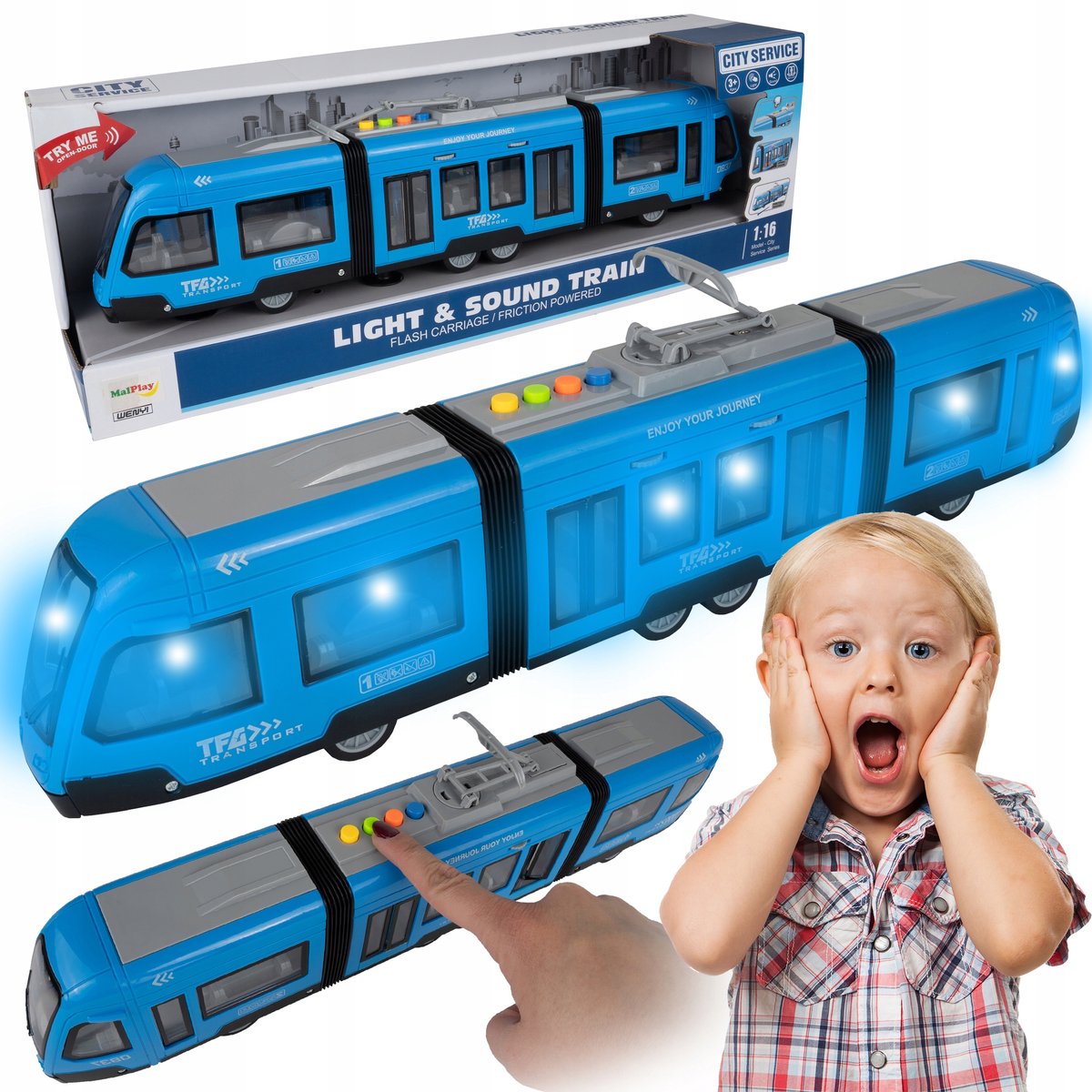 Tram 1:16 met Geluid, Licht & Openende Deuren