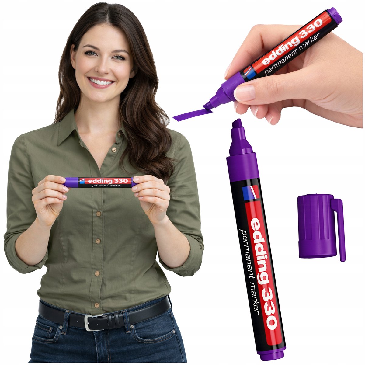 Edding Permanent Marker Violet - Waterbestendig en lichtecht - 1,5-3 mm