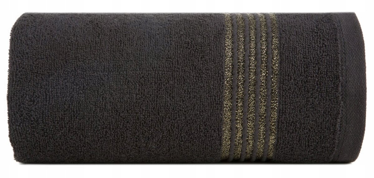 Lila Handdoek Zwart 50x90 cm 500 g/m² met Elegant Borduursel