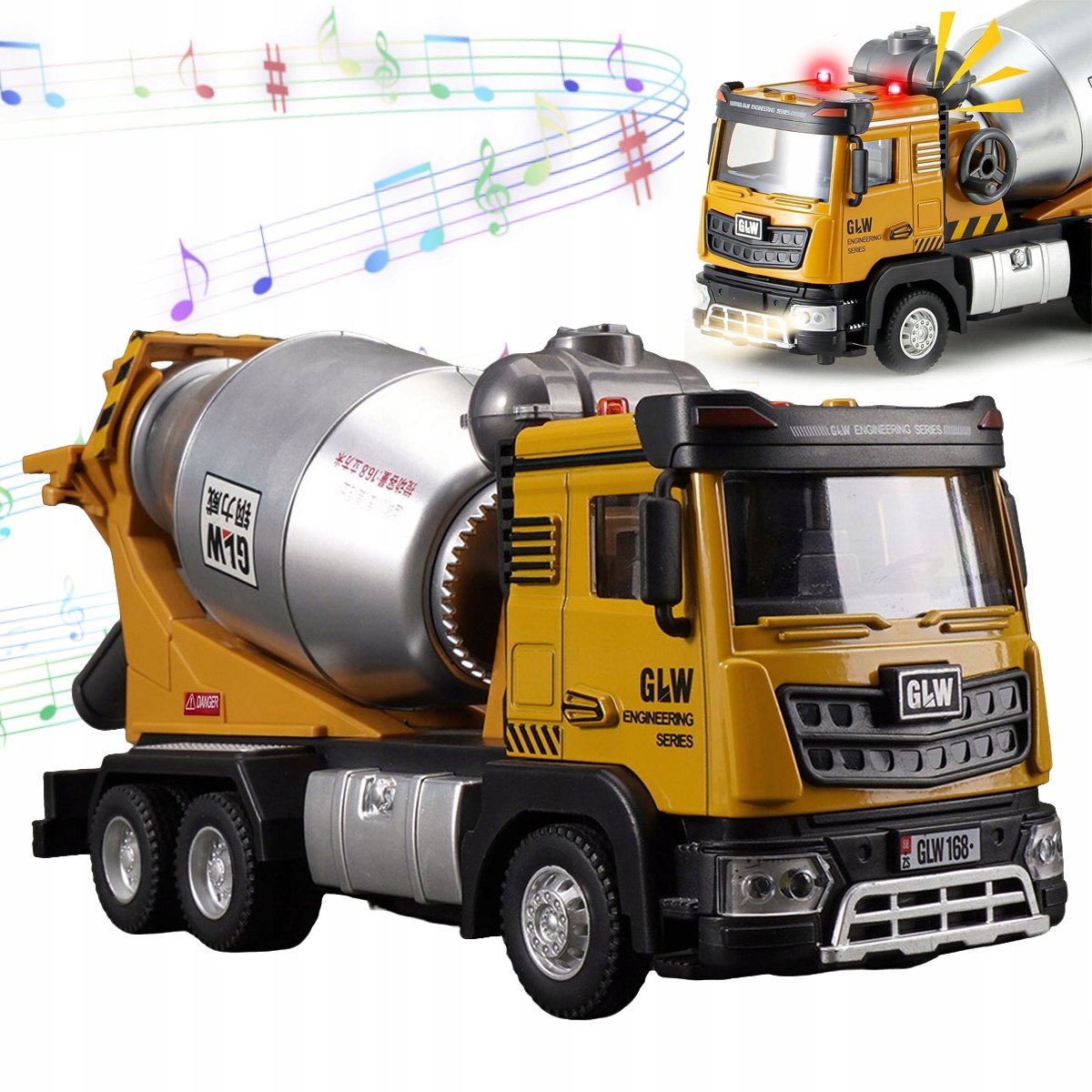 Betonmixer Speelgoed Vrachtwagen met Geluid & Licht - Metaal