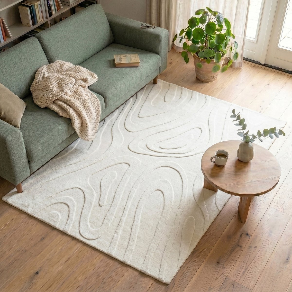 Fraai Scandinavisch vloerkleed - Charm Shapes Wit - 230x330cm