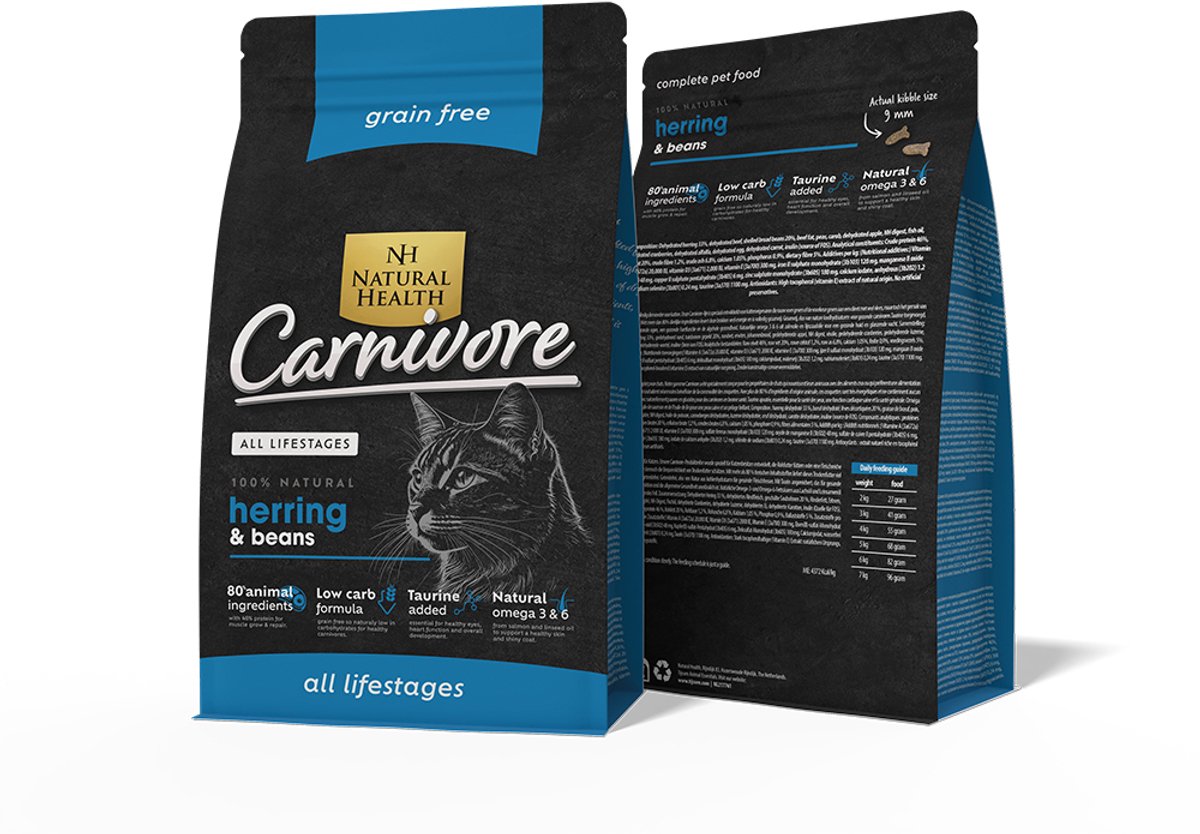 Natural Health Natural Health Cat Carnivore Fish & Beans 400gr.