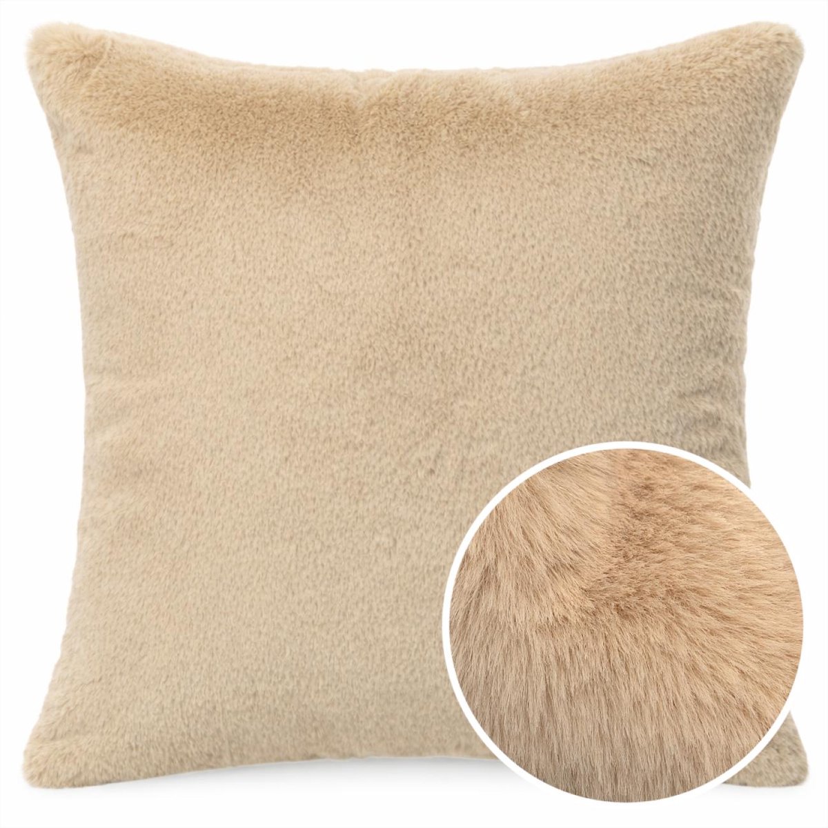 ANRO Sierkussen Beige 50x30 cm - Imitatiebont - Inclusief vulling