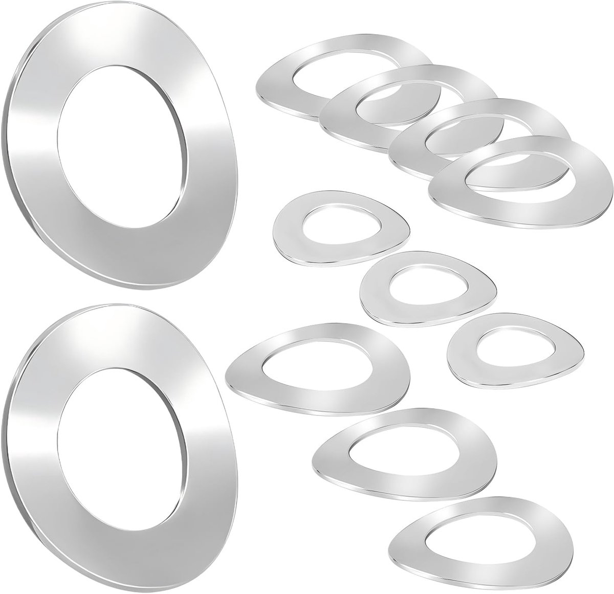 20 stuks gegolfde sluitringen, veerringen van roestvrij staal, metalen ringen M8, ringen voor schroefbouten