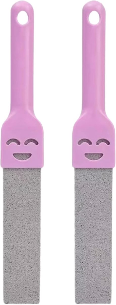 Puimsteen voor wc - 2 Stuks Smiley WC-borstel Set - Schoonmaak Toilet - Roze Poetssteen met handvat - Cleaningblock Cleaning block - Urinesteen verwijderaar voor urinoir
