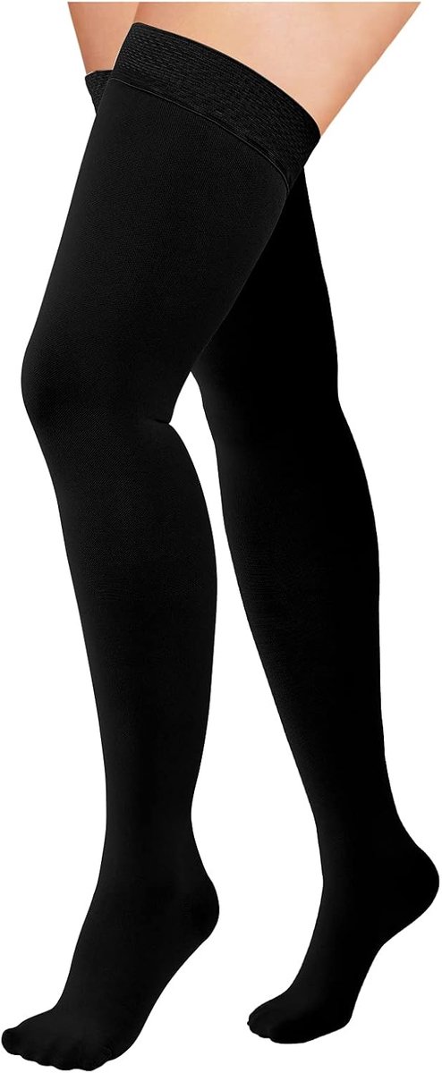 compressiekousen, 20-30 mmHG steunkousen voor dames en heren, medische klasse 2, dijkousen, voorkomen spataderen (beige)
