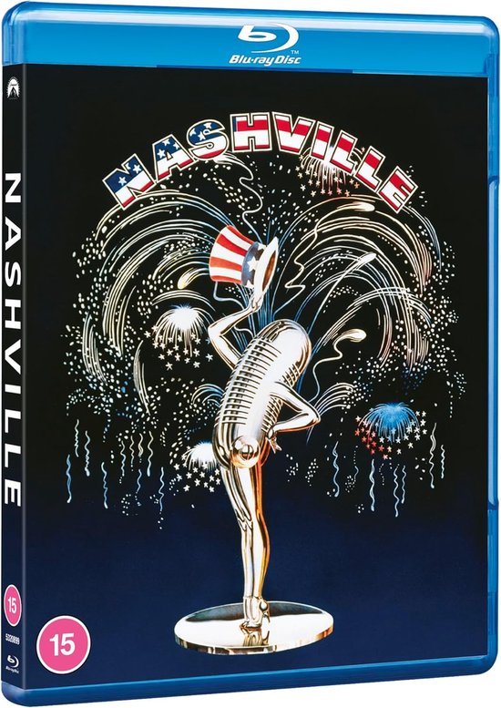 Blu-ray hoes van de film Nashville met vuurwerk en microfoon.