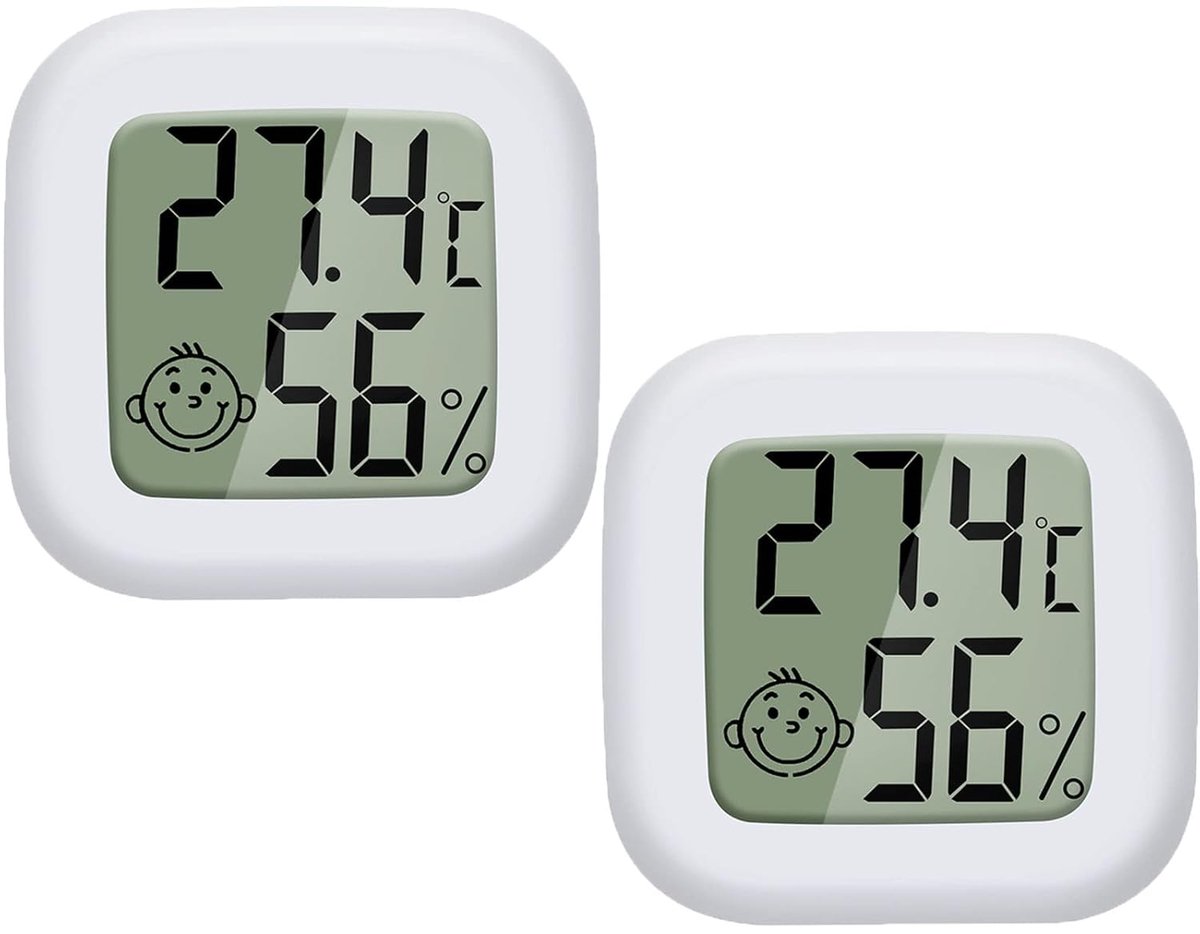 Digitale lcd-kamerthermometer, 2 stuks, mini-thermometer, hygrometer, temperatuur, luchtvochtigheid, meetinstrument voor broeikas, thuis, kantoor