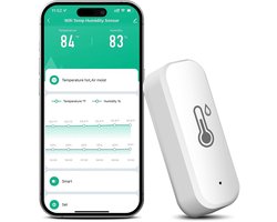 hygrometer, voor binnen en buiten, wifi-temperatuur en vochtigheidssensor met Tuya/Smart Life-app, voor aquarium, broeikas, koelkast, zwembad, terrarium
