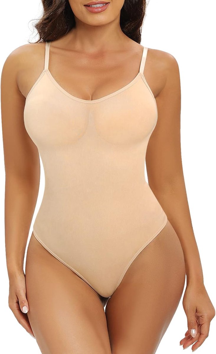 Dames Shapewear Stringbody Bodysuit, Shaping Body String Sculpting Korset Buikweg, Tanktop Jumpsuit Figuurvormende Body Shaper met Verstelbare Bandjes