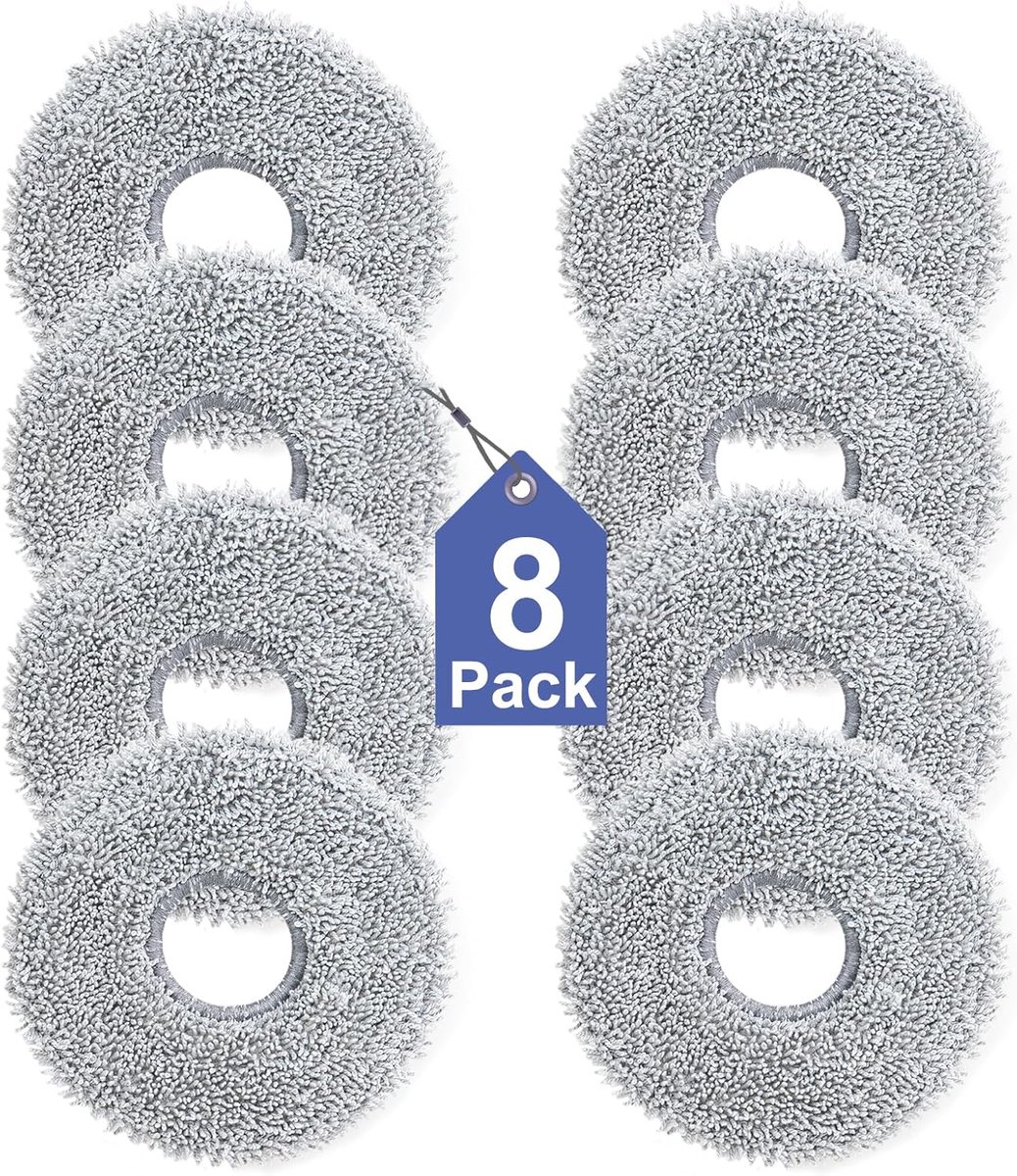 8 Stuks Dweilpads voor Dreame L10s/L10/L20/X40/L40/X50/L50 Pro Ultra, voor Xiaomi X20 Pro/Max, voor Ecovacs Deebot T30/T50 Pro OMNI Robotstofzuiger, Herbruikbaar en Wasbaar Reservedoekje