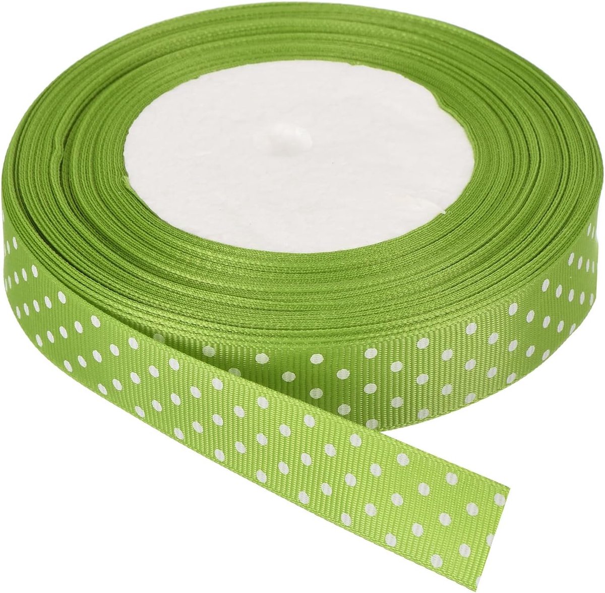 Linten, 23 m x 2 cm, lichtgroen met witte stippen, lint, decoratie voor kunsthandwerk, geschenkverpakking, bruiloft, doe-het-zelf handgemaakt
