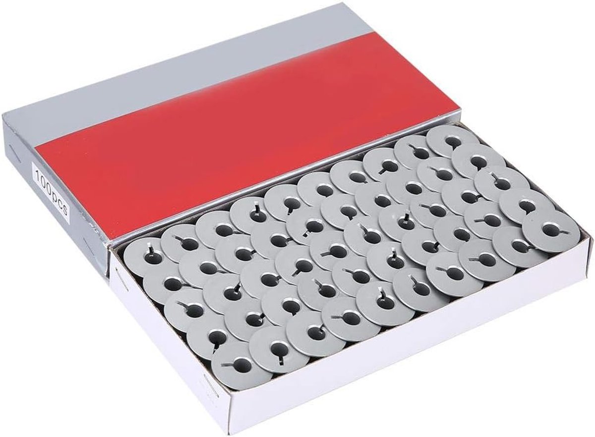 Case, 100 stks 55623A Aluminium Bobbins Gesloten, Industriële Naaimachine Onderdelen voor Universeel voor Computer Platte Auto's