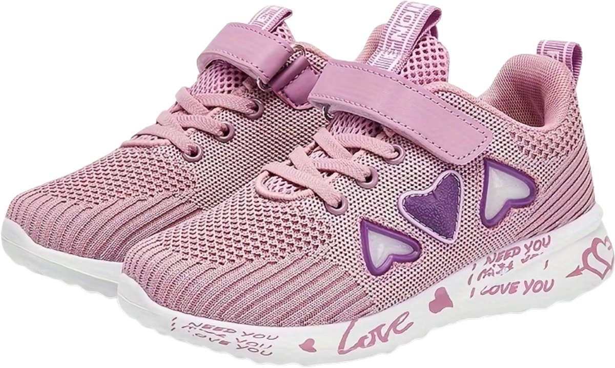 Currero Schoenen Meisjes Sneakers Comfortabel Wandelschoenen Casual Kinder Schoenen – 29 Paars