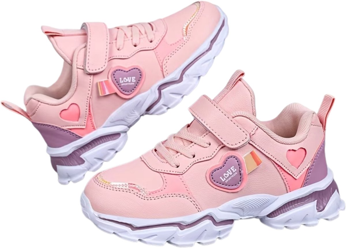 Currero Schoenen Meisjes Sneakers Comfortabel Wandelschoenen Casual Kinder Schoenen 35.5 Roze