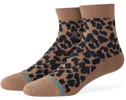 Stance dames casual halfhoge sokken love leopard lowrider bruin