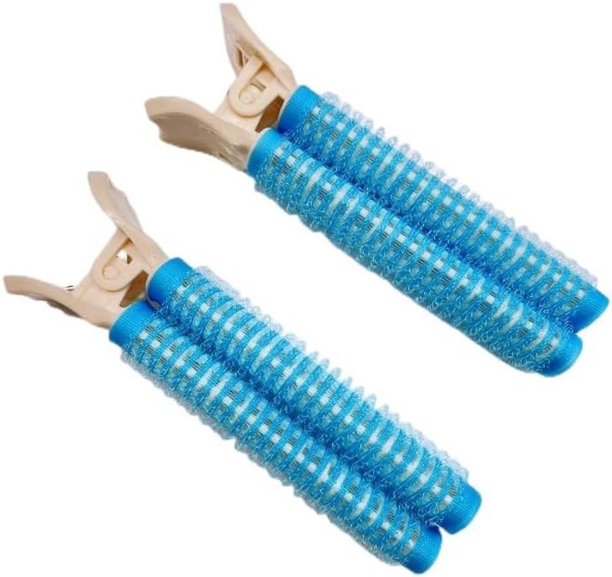 Krulspelden 2 Stuks - Haarrollers Papillotten - Haar Styling - Zelfophoudend Ontwerp - 10.5 x 2.9 cm - Blauw
