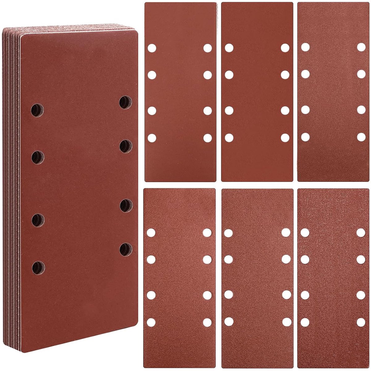SnelShoppen - Schuurbladenset 93 x 230 mm, 30 stuks schuurpapier met 6 korrelgroottes 60/80/120/180/320/400 voor het slijpen van hout en metaal, acces