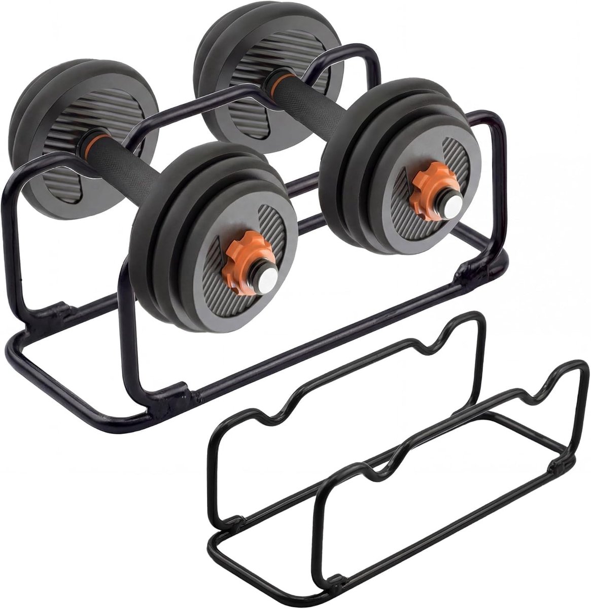 Thijox - Multifunctionele Halterstandaard Kortgewichtsstandaard 30x11x10cm - Zwart - Ideale Halterhouder voor Thuisfitnessstudio - Compact en Duurzaam