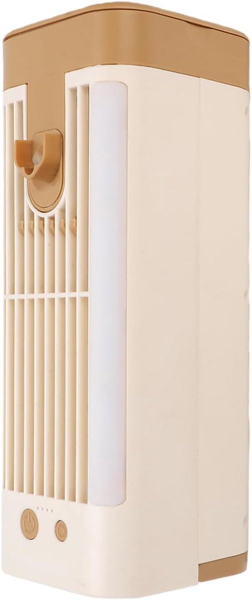 Draagbare Airco Ventilator - Mini Koeler - Persoonlijke Verkoeling - Met Ijsblokjes - 8.5 x 8.5 x 22 cm - Wit