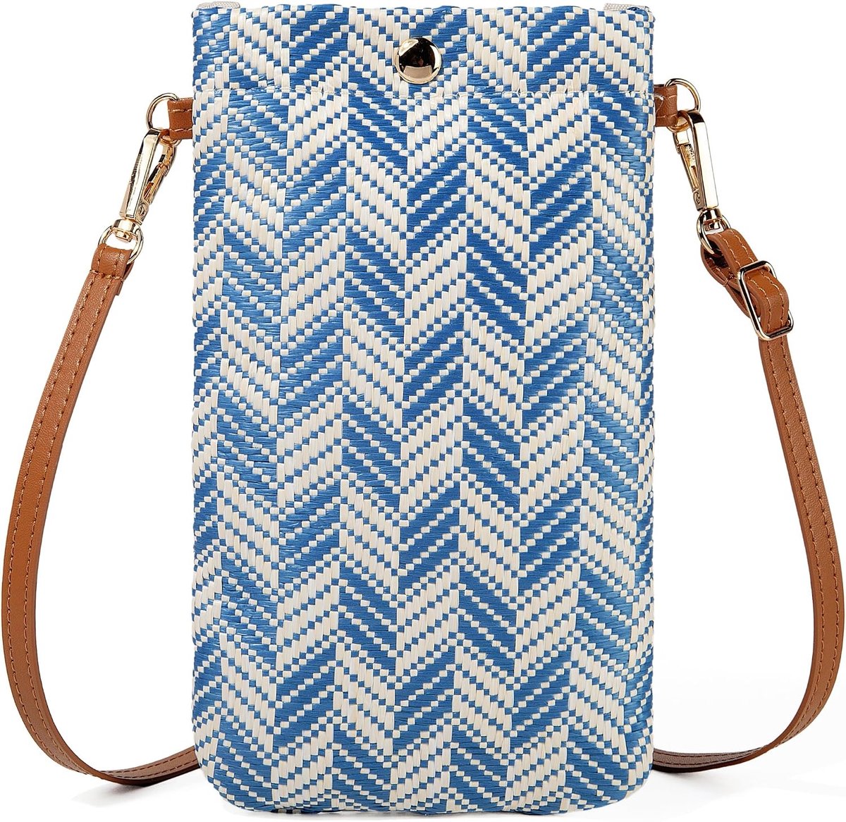 SnelShoppen - Kleine crossbody vrouwen mobiele telefoon portemonnee tas met verstelbare schouderriem, multifunctionele schoudertas, trendy muntportemo