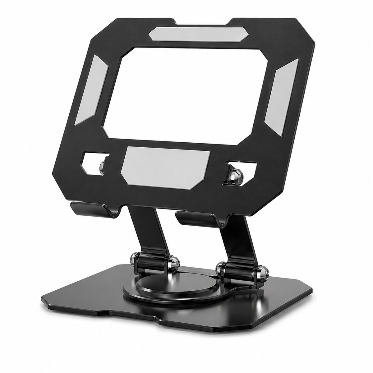 Bobypet Tabletstandaard - 360 Graden Draaibare iPad Houder - In Hoogte Verstelbare Aluminium Bureau Standaard voor Tablets en Smartphones 4.7-12.9 inch - Zwart