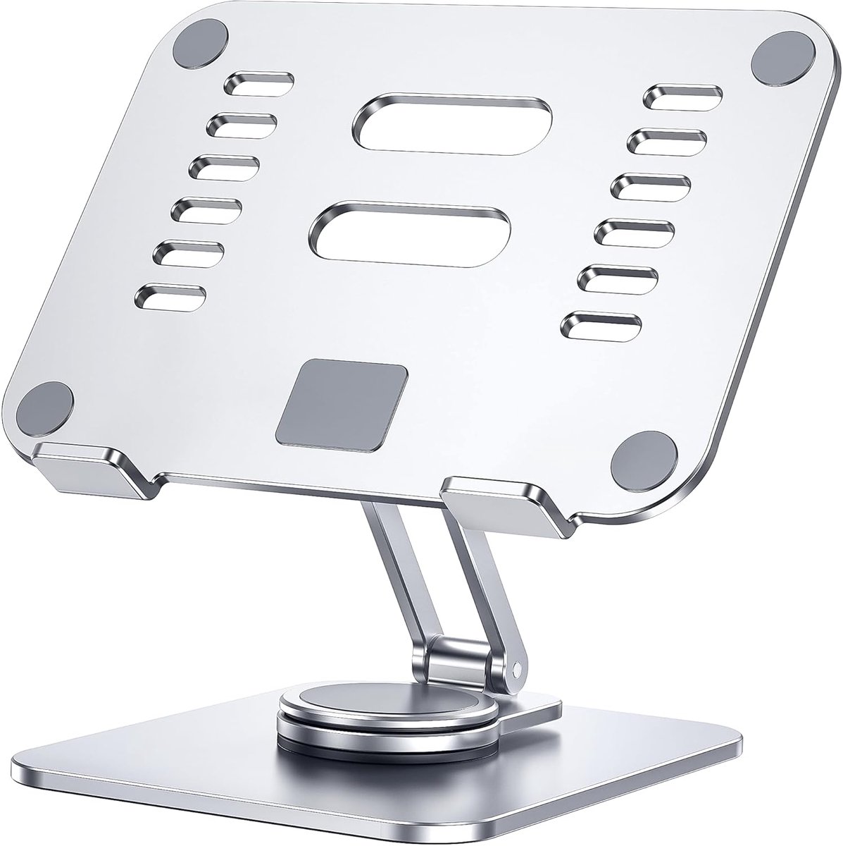 Bobypet Tabletstandaard - 360 Graden Draaibare iPad Houder - In Hoogte Verstelbare Aluminium Bureau Standaard voor Tablets en Smartphones 4-13 inch - Zilver