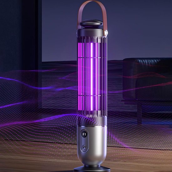 oplaadbare insectenverdelger, vliegenval, elektrische muggenval, UV-lamp en nachtlampje 2-in-1 met schemersensor, insectenvanger, vliegenvanger, muggenwerend middel, muggenlamp (Grey) — afbeelding 5