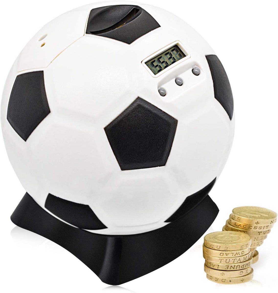 Spaarpot, voetbal, digitale elektronische spaarpot, kinderen met automatisch lcd-display, het beste cadeau voor de opvoeding