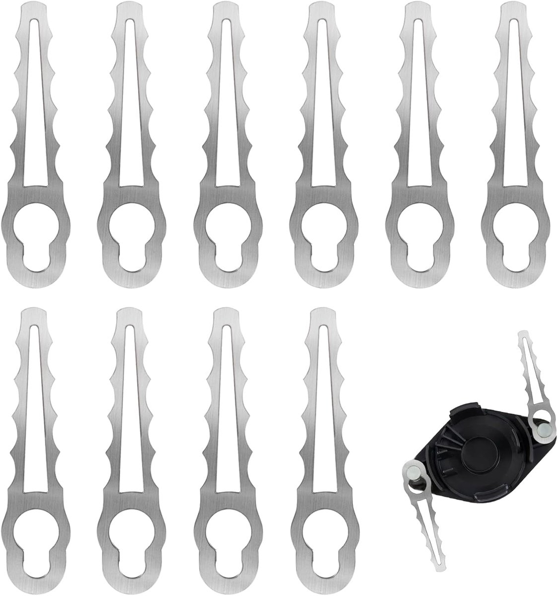 Messen, 10 stuks, metalen messen voor grastrimmer, reservemessen voor grasmaaiers, grasmaaiers, reserveonderdelen (B)