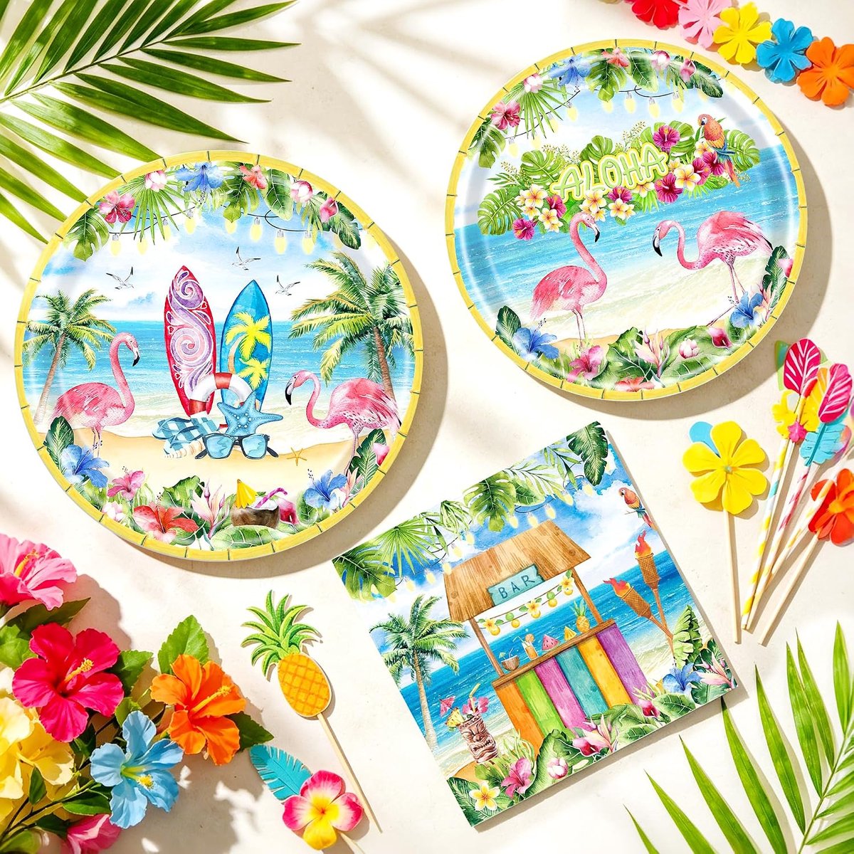 hawaii partyartikelen aloha feestborden en servetten voor babyshower | hawaii partyartikelen aloha feestborden en servetten voor babyshower bruiloft verjaardag huwelijk festaccessoires