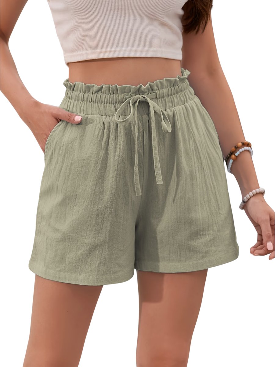 Currero Korte Broek Dames Spijkerbroek Met Zakken Volwassenen Meisjes Shorts leger Groen