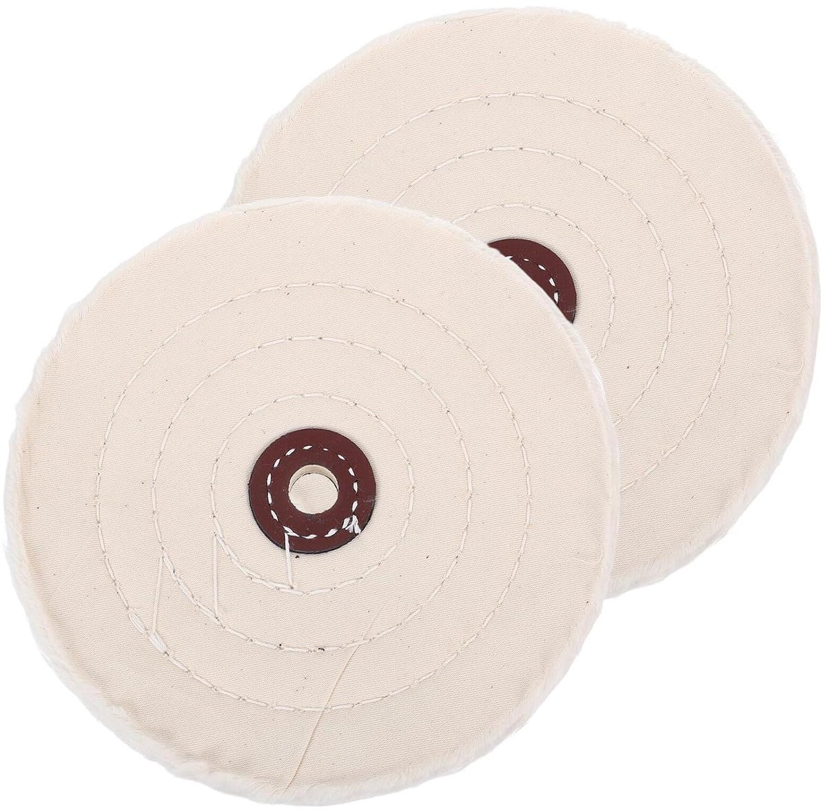Katoenen Polijstwielen - Polijsschijven - Oppervlakken Polijsten - Spiegelglans Resultaat - 144 mm Buitendiameter - Beige