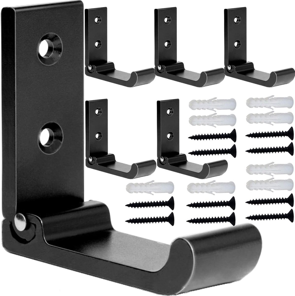 Opvouwbare Kledinghaken - 6 Stuks Roestvrij Aluminium Haken voor Wandmontage