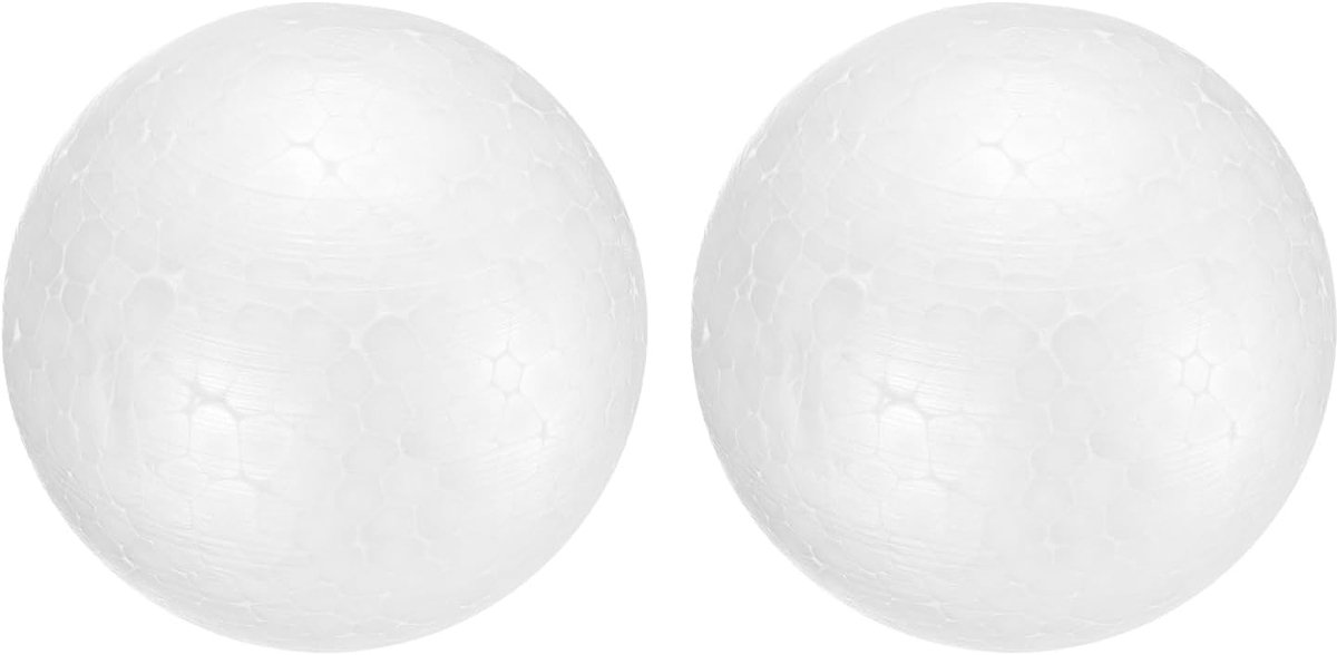 2 witte schuimballen, 8,9 cm, polystyreen ballen, ambachtelijk, robuust, bolvormig, voor kunst, huis, doe-het-zelf, feestdecoraties