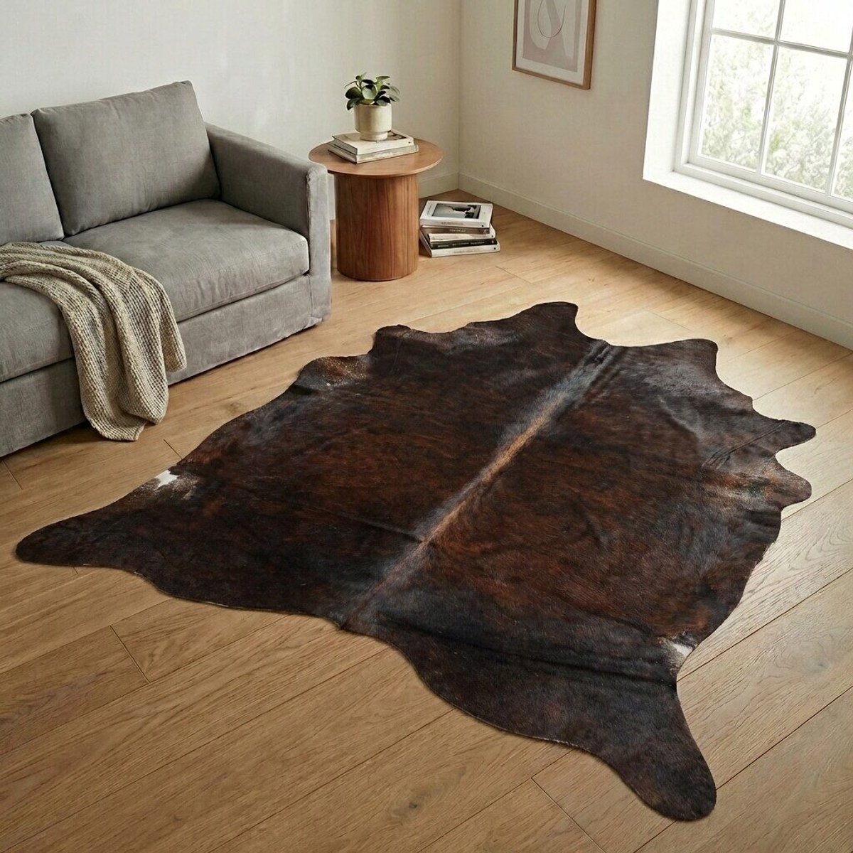 Koeienhuid Vloerkleed XXL (Extra Groot) - Effen-solid - 243 x 212 cm - Koeienkleed / Koeienvel / Dierenvel / Dierenhuid / Koehuid Tapijt