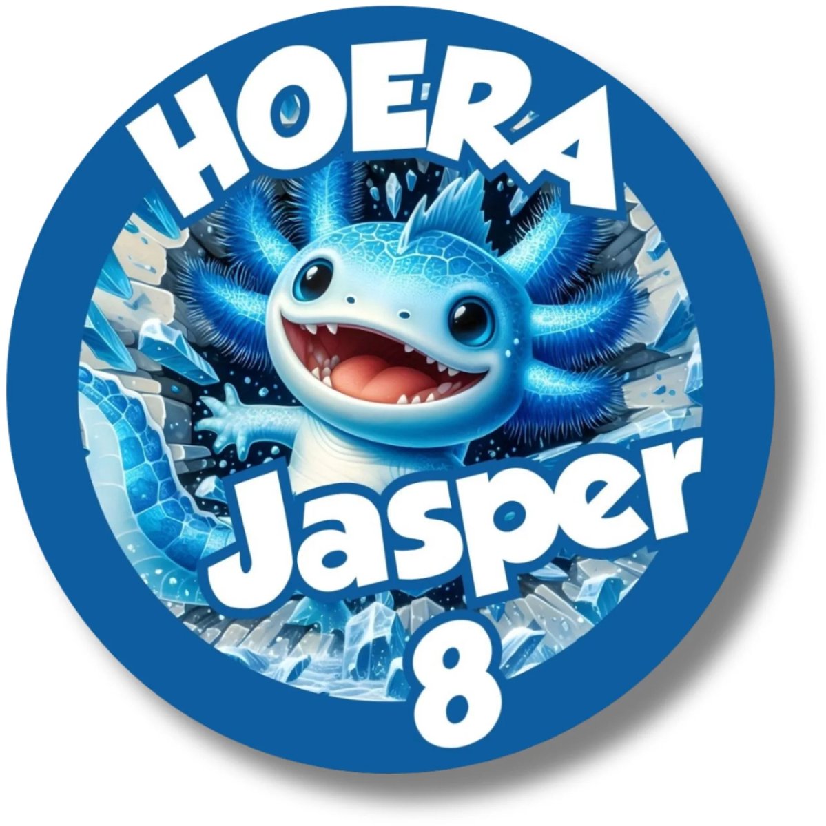 Axolotl Traktatiestickers | Naam en Leeftijd | 20 Stickers | Blauwe Verjaardag Traktatie | Memories Are Timeless