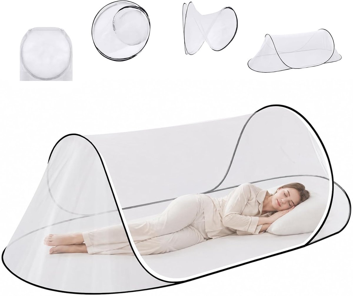bed 200 x 80 x 56 cm, opvouwbaar muggennet voor eenpersoonsbed, reizen, camping, insectennet