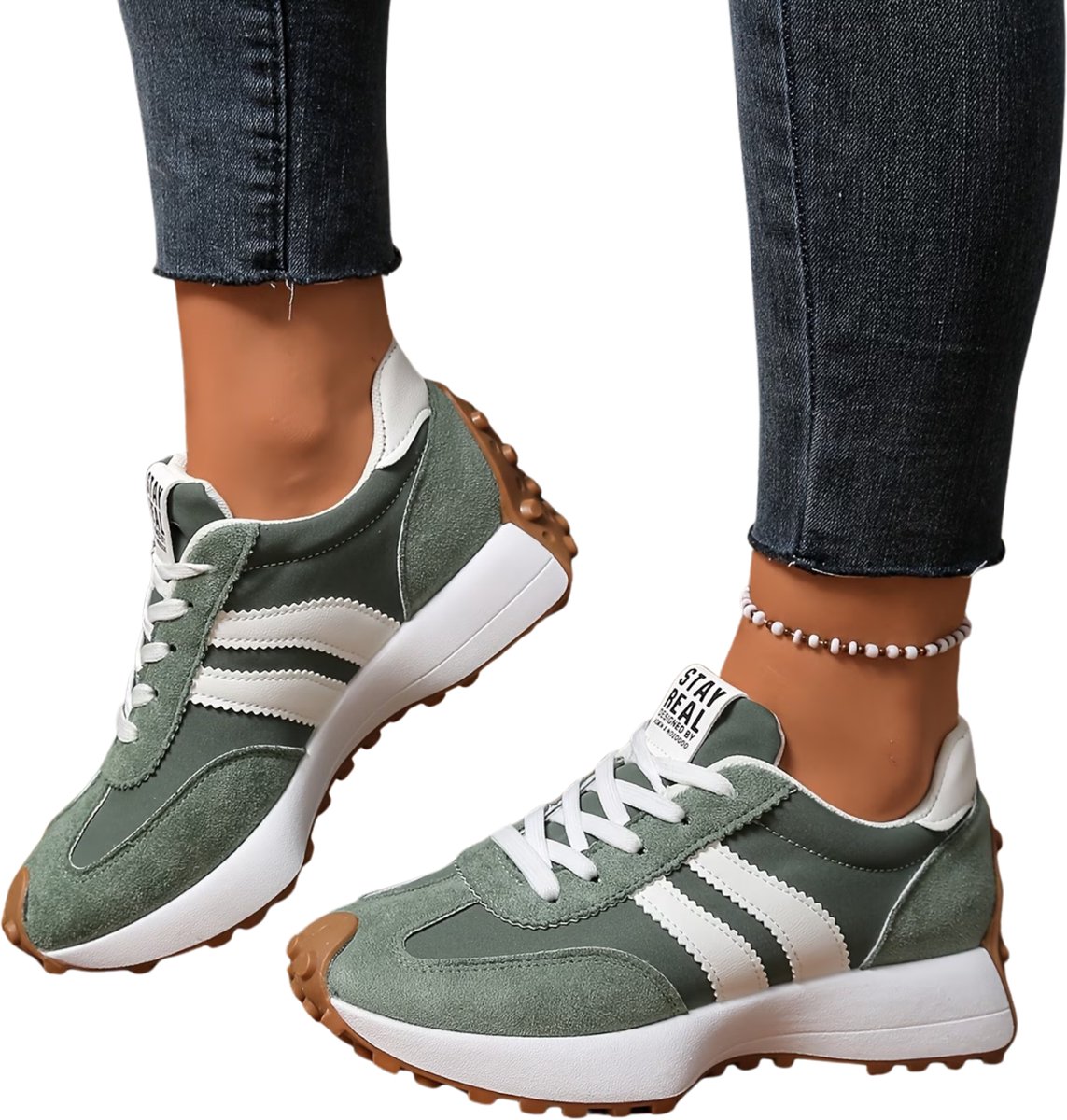 Currero Schoenen Dames Sneakers Comfortabel Slippers Casual Volwassenen 42 Groen