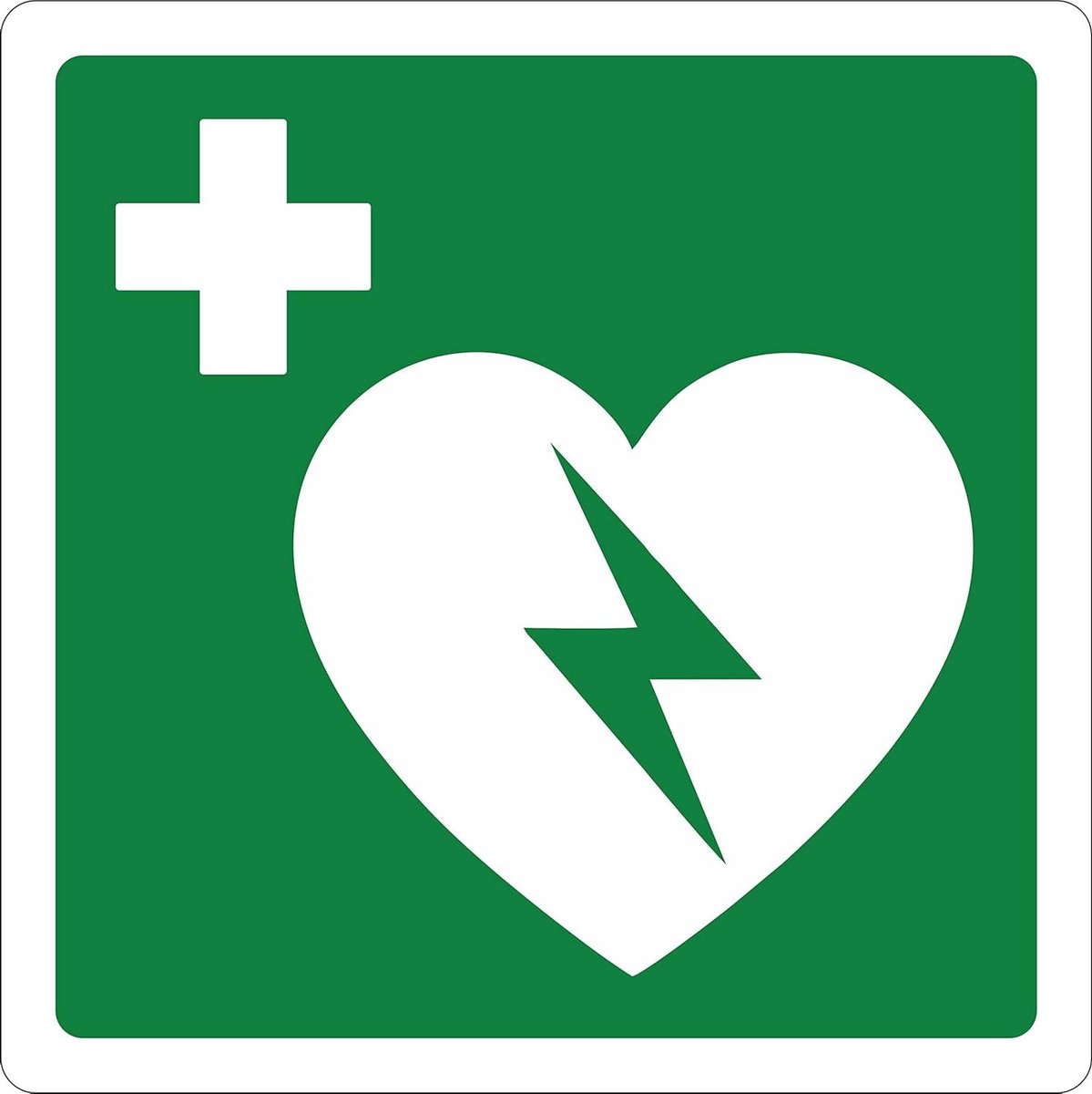 Noodsituatie sticker - Veiligheidsmarkering - Aanduiding plaatsen - Weerbestendig vinyl - 185 x 185 cm - Groen wit