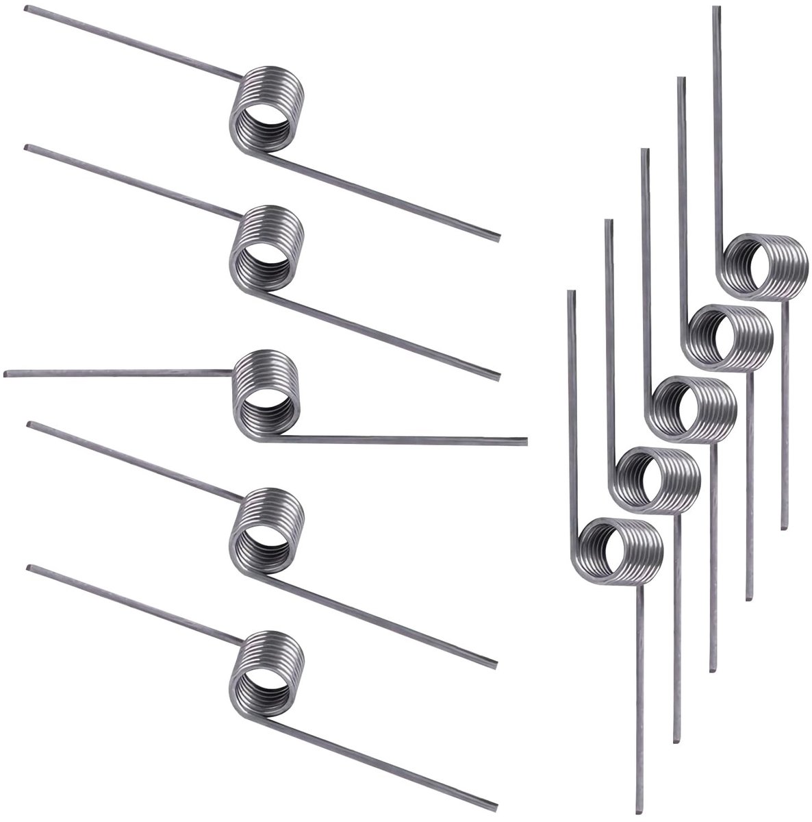 Set van 10 kleine torsiespiraalveren, 0,5 mm draaddikte, 9 windingen, vervangingsveren voor tuinscharen, snoeischaren en gereedschap, ideaal voor reparaties en onderhoud